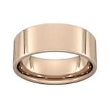 Goldsmiths 8mm Flat Court Heavy  Wedding Ring In 9 Carat Rose Gold - Ring Size P