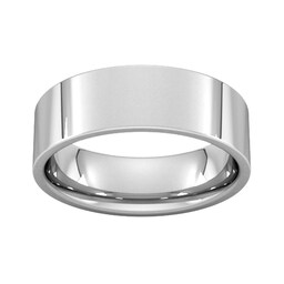 08300246 - 7mm Flat Court Heavy Wedding Ring In 18 Carat White Gold