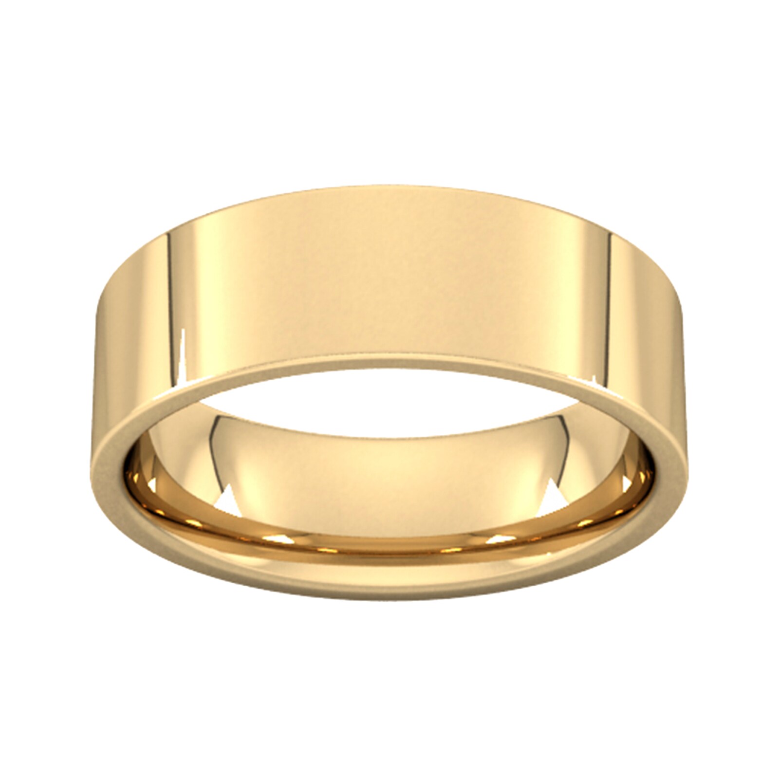 Goldsmiths 7mm Flat Court Heavy  Wedding Ring In 18 Carat Yellow Gold Goldsmiths 7mm Flat Court Heavy  Wedding Ring In 18 Carat Yellow Gold