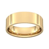Goldsmiths 7mm Flat Court Heavy  Wedding Ring In 18 Carat Yellow Gold