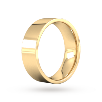 Goldsmiths 7mm Flat Court Heavy  Wedding Ring In 18 Carat Yellow Gold