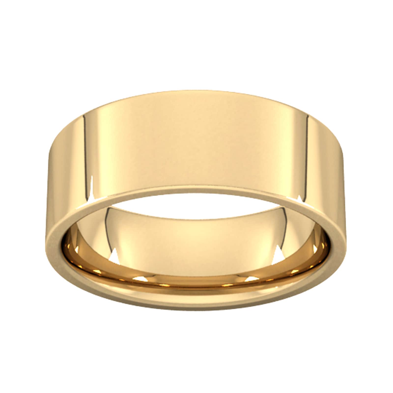 Goldsmiths 8mm Flat Court Heavy Wedding Ring In 18 Carat Yellow Gold - Ring Size Y Goldsmiths 8mm Flat Court Heavy Wedding Ring In 18 Carat Yellow Gold - Ring Size Y
