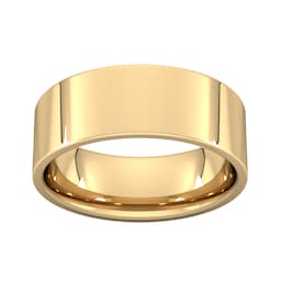 08300255 - 8mm Flat Court Heavy Wedding Ring In 18 Carat Yellow Gold