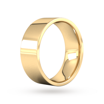 Goldsmiths 8mm Flat Court Heavy  Wedding Ring In 18 Carat Yellow Gold