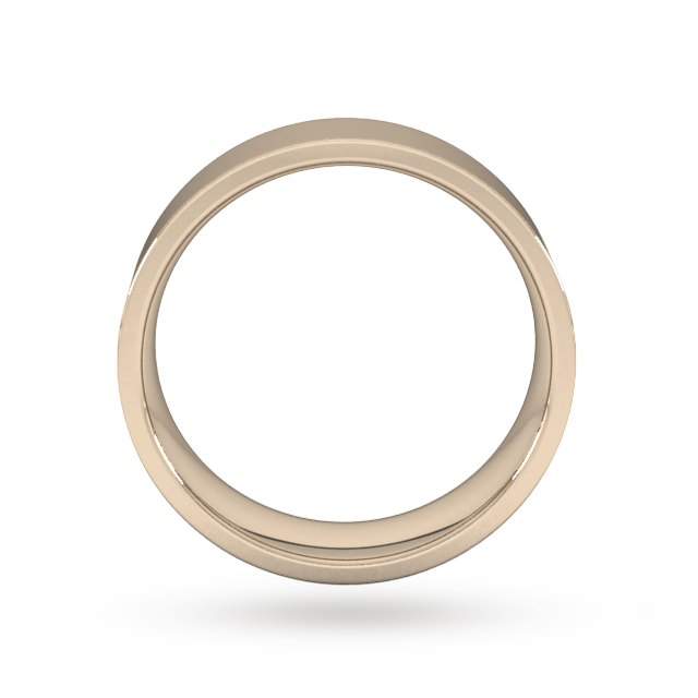 Goldsmiths 8mm Flat Court Heavy Wedding Ring In 18 Carat Rose Gold - Ring Size Q