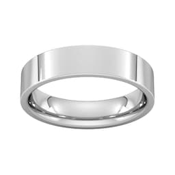 08300276 - 5mm Flat Court Heavy Wedding Ring In 950 Palladium