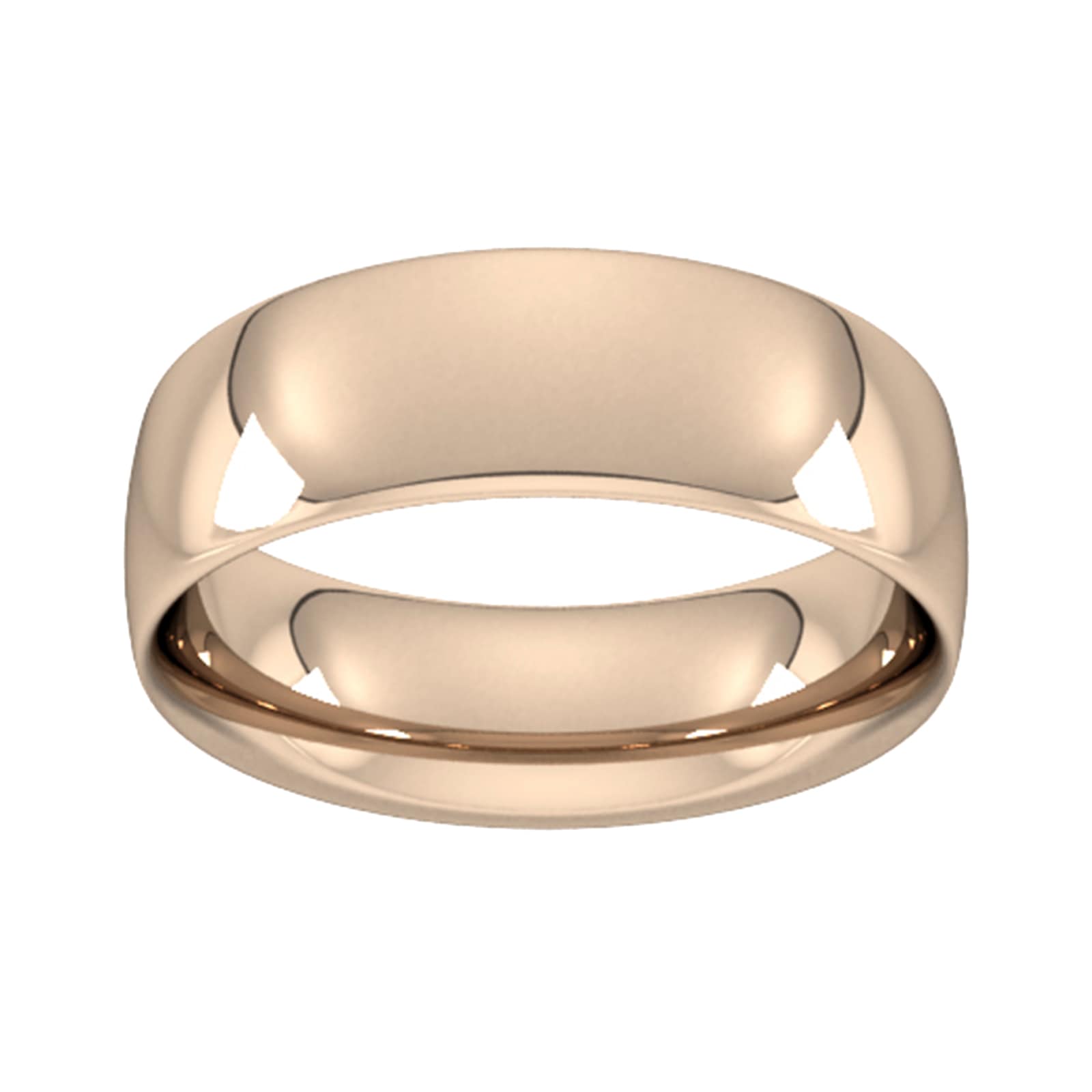 7mm Traditional Court Heavy Wedding Ring In 9 Carat Rose Gold - Ring Size H