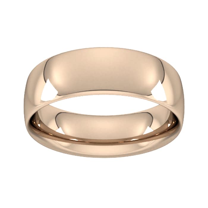 Goldsmiths 7mm Traditional Court Heavy  Wedding Ring In 9 Carat Rose Gold - Ring Size Q