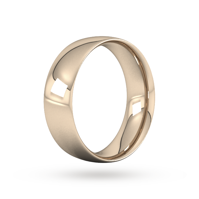 Goldsmiths 7mm Traditional Court Heavy  Wedding Ring In 9 Carat Rose Gold