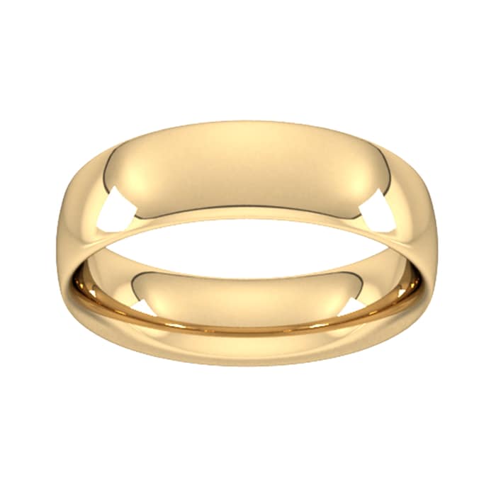 Goldsmiths 6mm Traditional Court Heavy  Wedding Ring In 18 Carat Yellow Gold