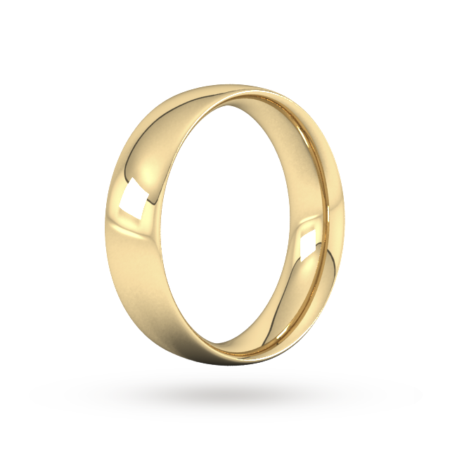 Goldsmiths 6mm Traditional Court Heavy  Wedding Ring In 18 Carat Yellow Gold