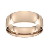 Goldsmiths 7mm Traditional Court Standard  Wedding Ring In 18 Carat Rose Gold