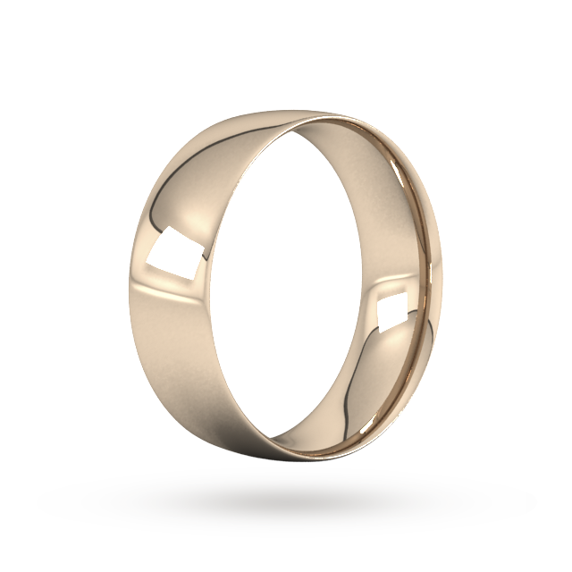 Goldsmiths 7mm Traditional Court Standard  Wedding Ring In 18 Carat Rose Gold