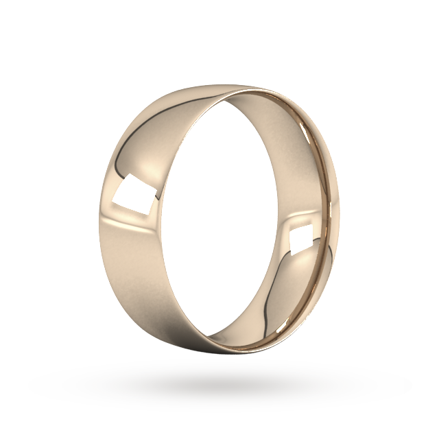 Goldsmiths 7mm Traditional Court Standard  Wedding Ring In 18 Carat Rose Gold - Ring Size Q