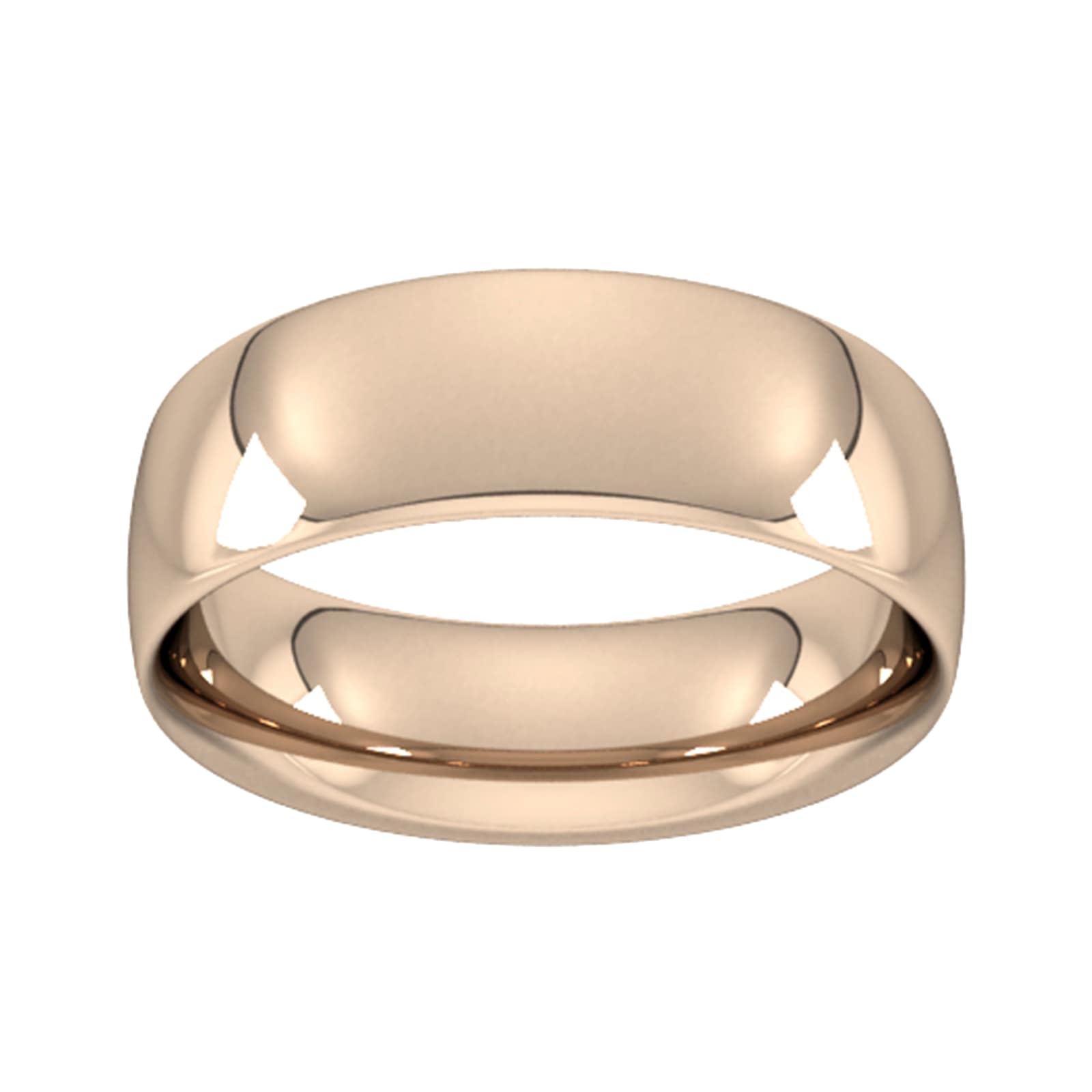 7mm Traditional Court Heavy Wedding Ring In 18 Carat Rose Gold - Ring Size M