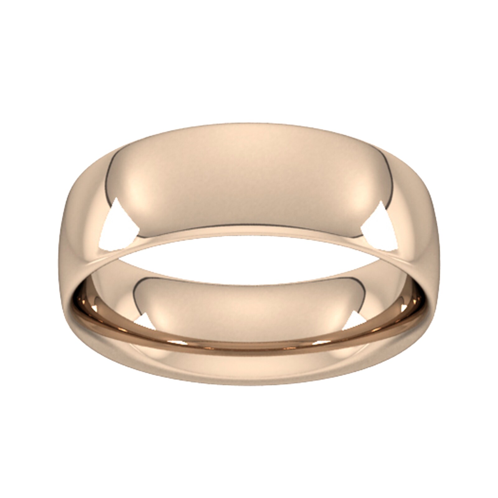 Goldsmiths 7mm Traditional Court Heavy  Wedding Ring In 18 Carat Rose Gold