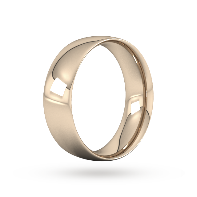 Goldsmiths 7mm Traditional Court Heavy Wedding Ring In 18 Carat Rose Gold