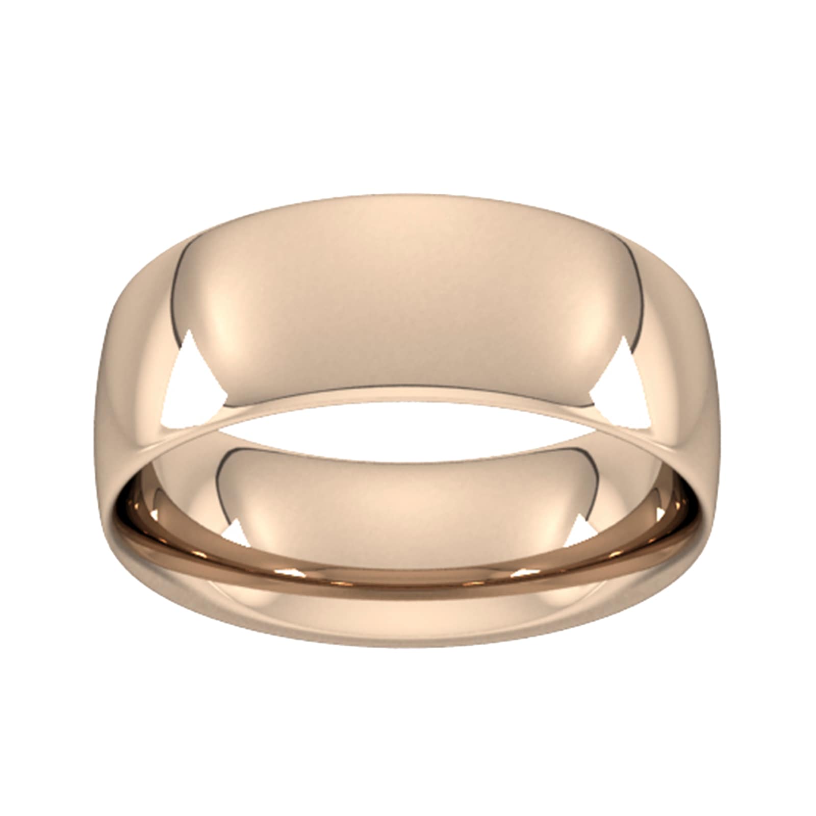 8mm Traditional Court Heavy Wedding Ring In 18 Carat Rose Gold - Ring Size M