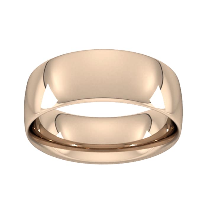 Goldsmiths 8mm Traditional Court Heavy  Wedding Ring In 18 Carat Rose Gold