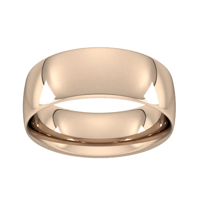 Goldsmiths 8mm Traditional Court Heavy  Wedding Ring In 18 Carat Rose Gold - Ring Size Q