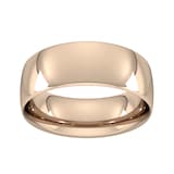Goldsmiths 8mm Traditional Court Heavy  Wedding Ring In 18 Carat Rose Gold
