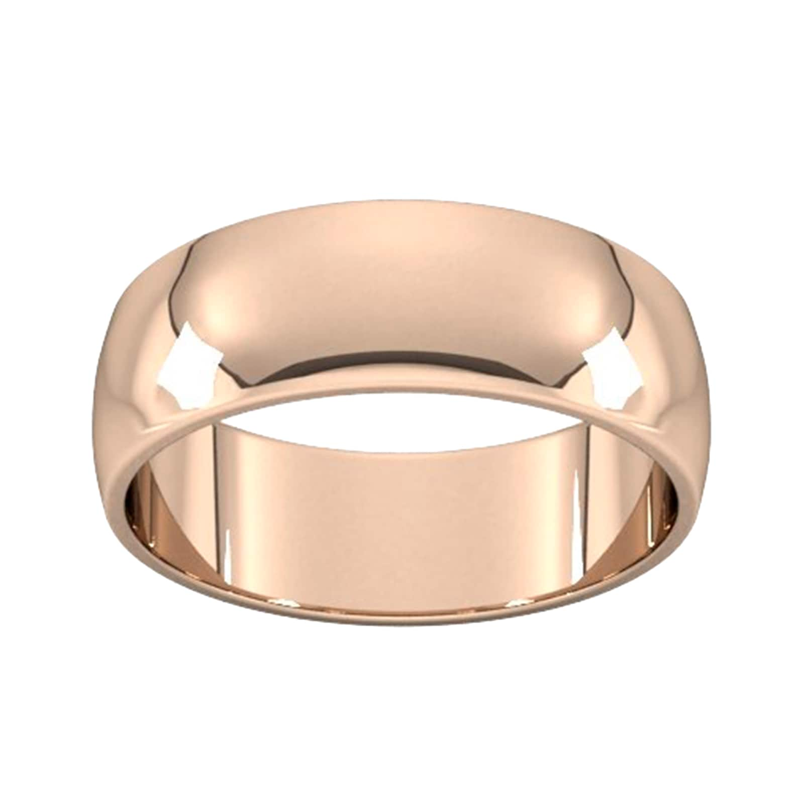 7mm D Shape Standard Wedding Ring In 18 Carat Rose Gold - Ring Size N