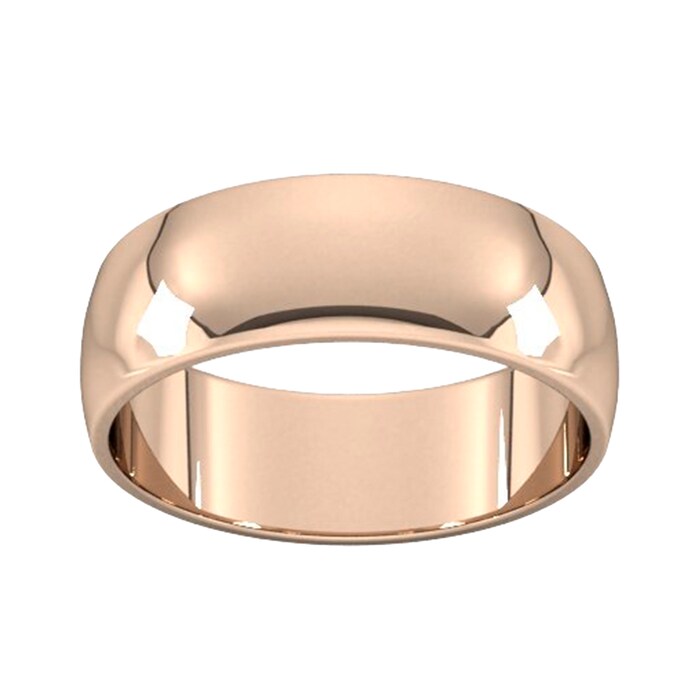 Goldsmiths 7mm D Shape Standard  Wedding Ring In 18 Carat Rose Gold - Ring Size Q