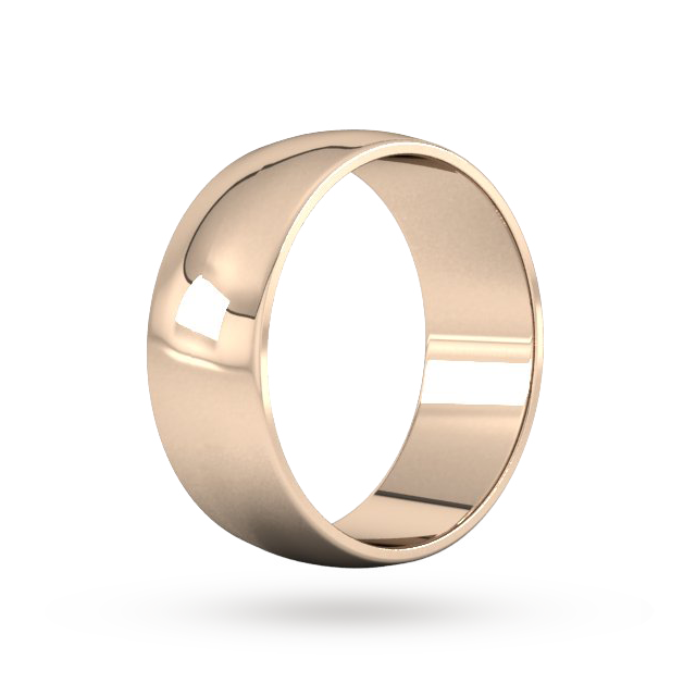 Goldsmiths 8mm D Shape Standard  Wedding Ring In 18 Carat Rose Gold