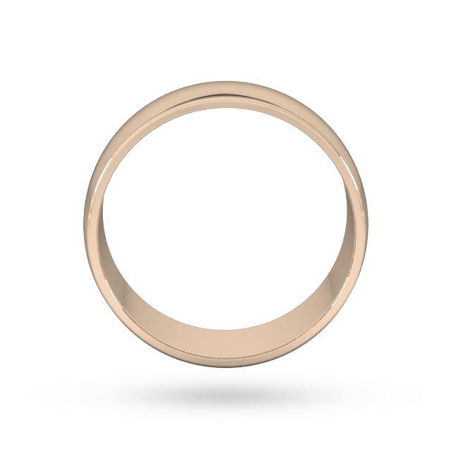 Goldsmiths 8mm D Shape Standard  Wedding Ring In 18 Carat Rose Gold