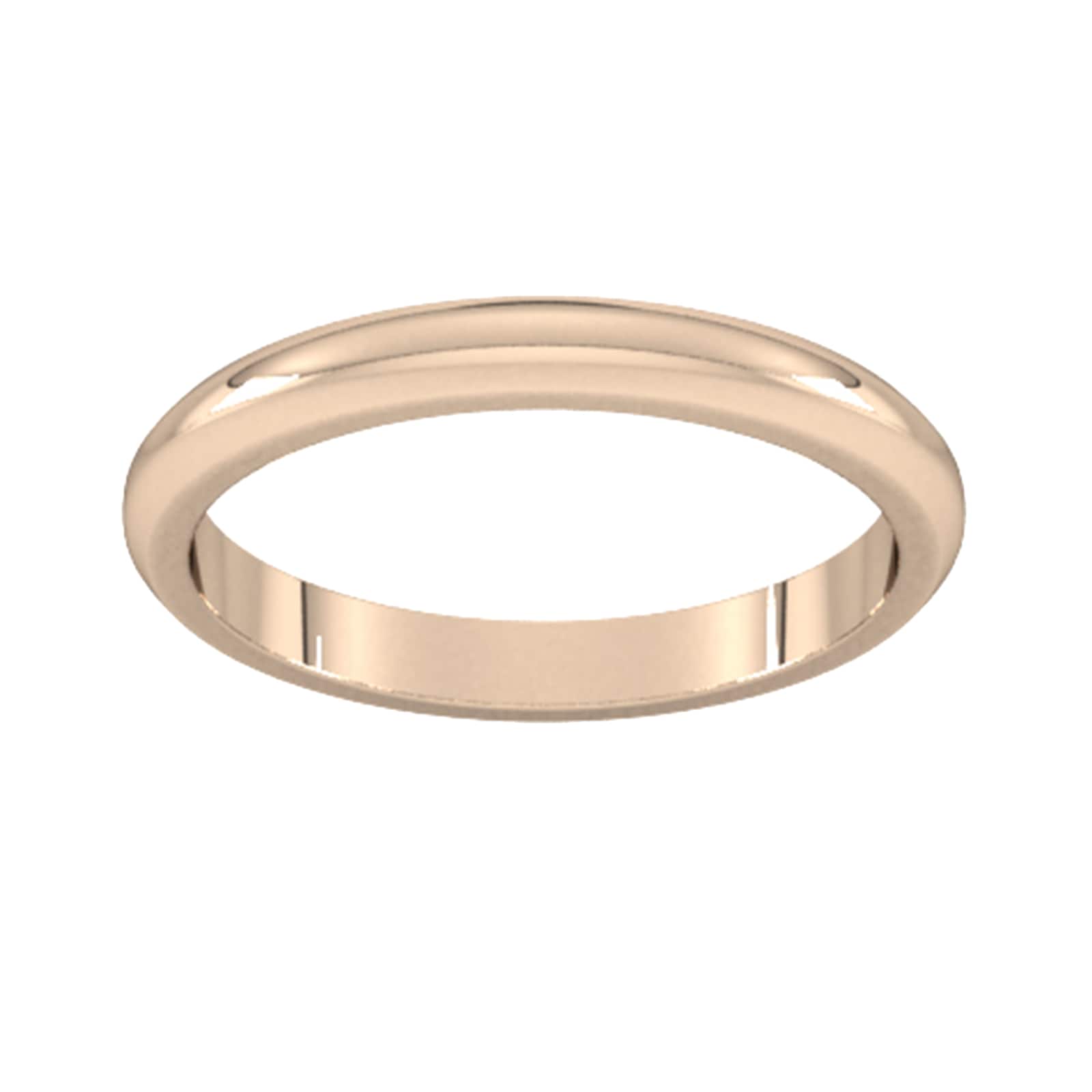 2.5mm D Shape Heavy Wedding Ring In 18 Carat Rose Gold - Ring Size V