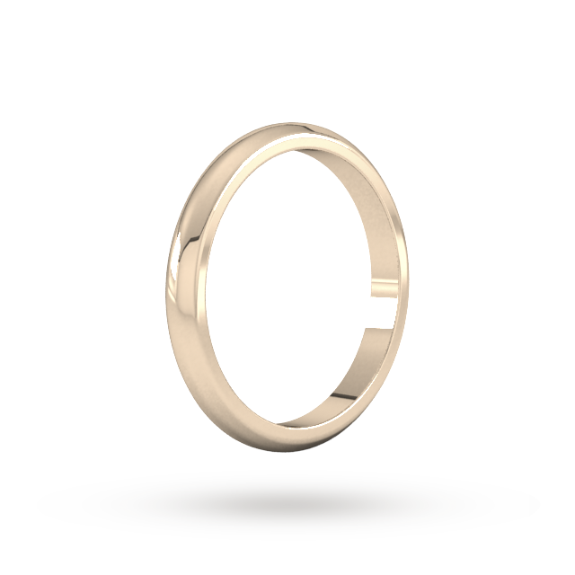 Goldsmiths 2.5mm D Shape Heavy  Wedding Ring In 18 Carat Rose Gold