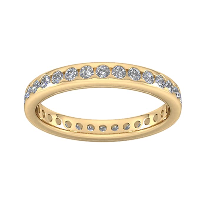 Goldsmiths 0.81 Carat Total Weight Brilliant Cut Scalloped Channel Set  Diamond Wedding Ring In 9 Carat Yellow Gold - Ring Size J
