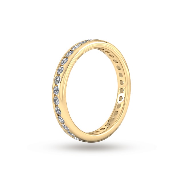 Goldsmiths 0.81 Carat Total Weight Brilliant Cut Scalloped Channel Set  Diamond Wedding Ring In 9 Carat Yellow Gold