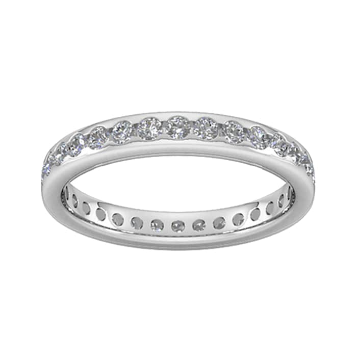 Goldsmiths 0.81 Carat Total Weight Brilliant Cut Scalloped Channel Set  Diamond Wedding Ring In 9 Carat White Gold - Ring Size K