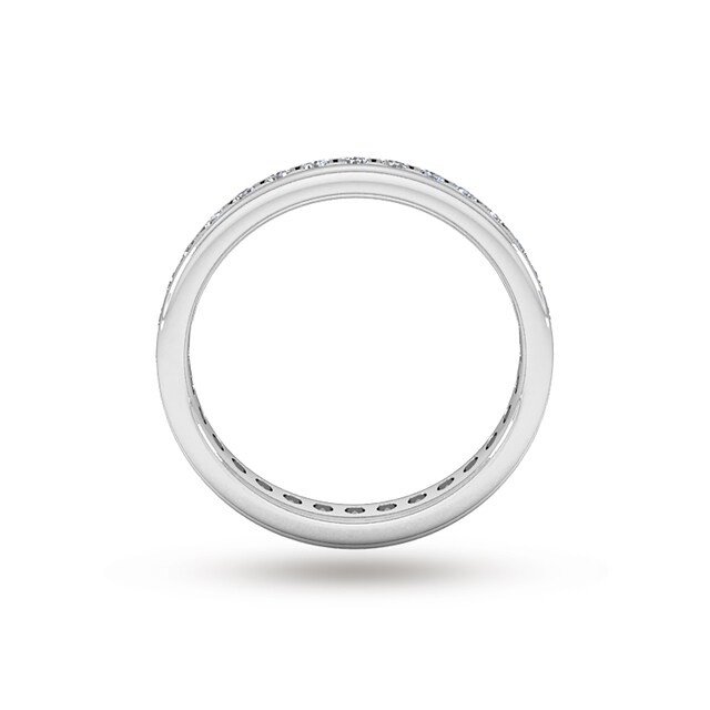 Goldsmiths 0.81 Carat Total Weight Brilliant Cut Scalloped Channel Set Diamond Wedding Ring In 9 Carat White Gold