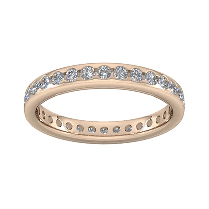 Goldsmiths 0.81 Carat Total Weight Brilliant Cut Scalloped Channel Set  Diamond Wedding Ring In 18 Carat Rose Gold