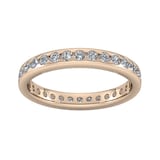 Goldsmiths 0.81 Carat Total Weight Brilliant Cut Scalloped Channel Set  Diamond Wedding Ring In 18 Carat Rose Gold - Ring Size J