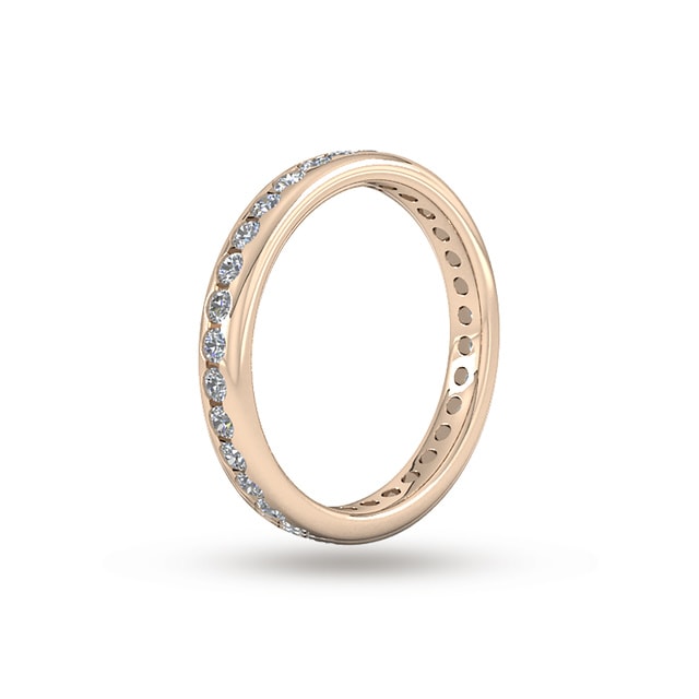 Goldsmiths 0.81 Carat Total Weight Brilliant Cut Scalloped Channel Set  Diamond Wedding Ring In 18 Carat Rose Gold