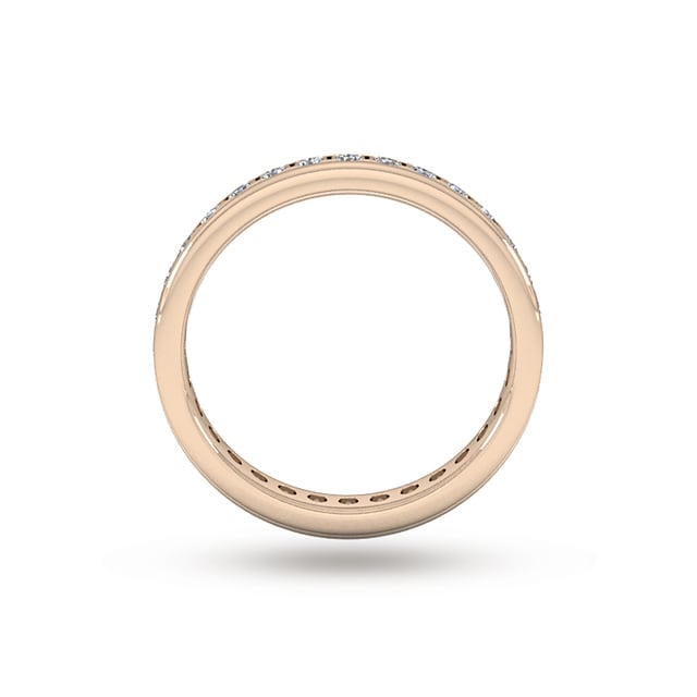 Goldsmiths 0.81 Carat Total Weight Brilliant Cut Scalloped Channel Set  Diamond Wedding Ring In 18 Carat Rose Gold