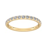 Goldsmiths 0.53 Carat Total Weight Curved Bar Brilliant Cut  Diamond Set Wedding Ring In 9 Carat Yellow Gold - Ring Size K