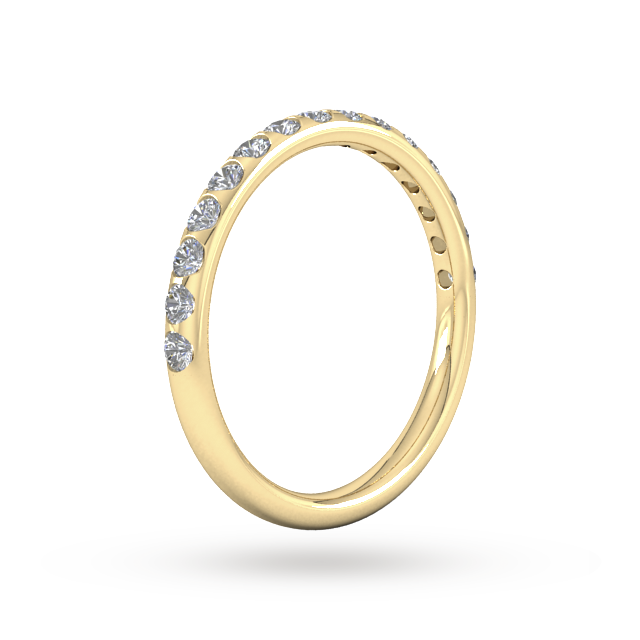 Goldsmiths 0.53 Carat Total Weight Curved Bar Brilliant Cut  Diamond Set Wedding Ring In 9 Carat Yellow Gold - Ring Size K