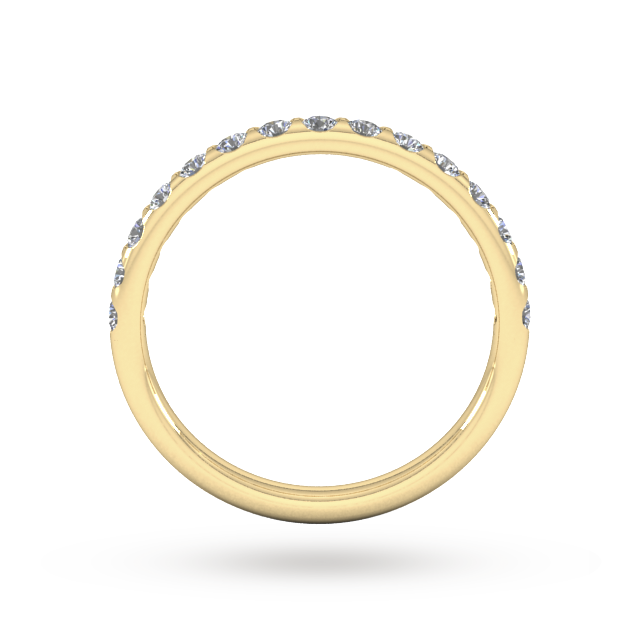 Goldsmiths 0.53 Carat Total Weight Curved Bar Brilliant Cut  Diamond Set Wedding Ring In 9 Carat Yellow Gold