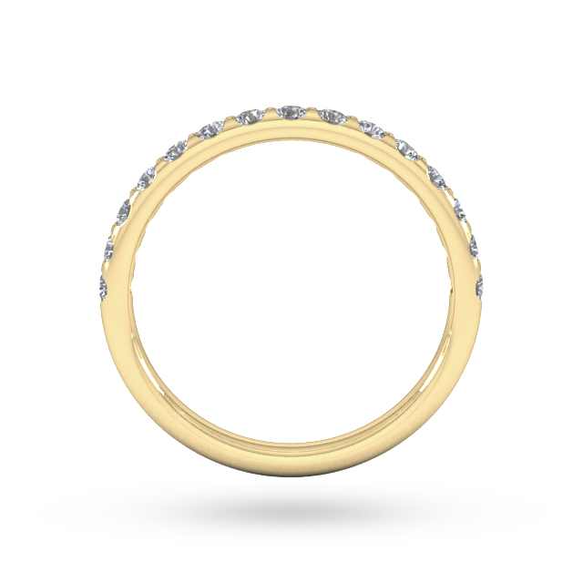 Goldsmiths 0.53 Carat Total Weight Curved Bar Brilliant Cut  Diamond Set Wedding Ring In 9 Carat Yellow Gold - Ring Size J