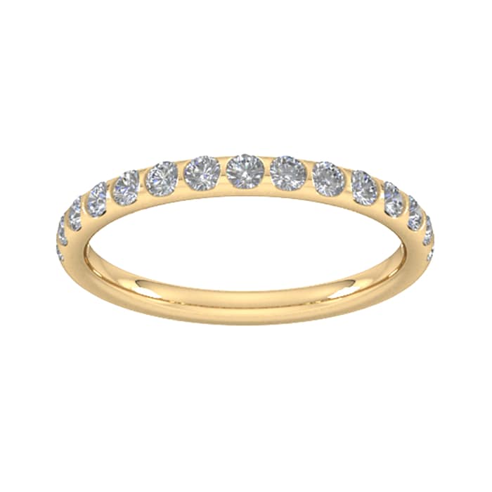 Goldsmiths 0.53 Carat Total Weight Curved Bar Brilliant Cut  Diamond Set Wedding Ring In 18 Carat Yellow Gold - Ring Size K