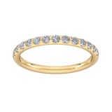 Goldsmiths 0.53 Carat Total Weight Curved Bar Brilliant Cut  Diamond Set Wedding Ring In 18 Carat Yellow Gold - Ring Size J