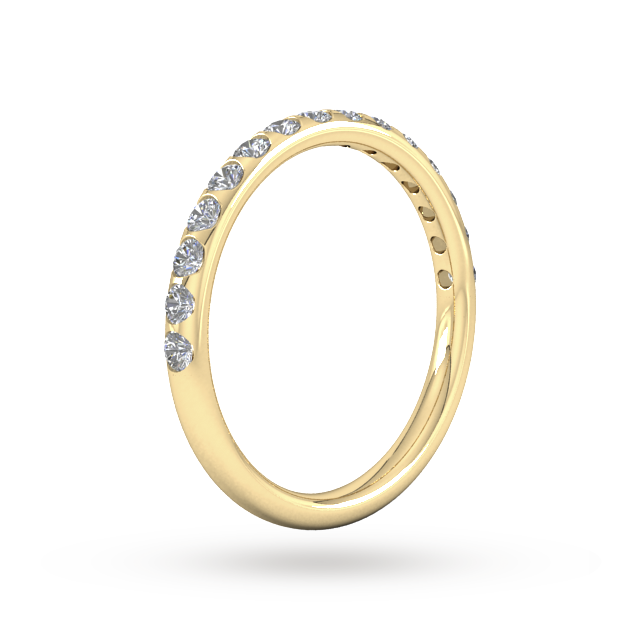 Goldsmiths 0.53 Carat Total Weight Curved Bar Brilliant Cut  Diamond Set Wedding Ring In 18 Carat Yellow Gold - Ring Size K