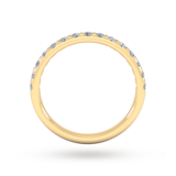 Goldsmiths 0.53 Carat Total Weight Curved Bar Brilliant Cut  Diamond Set Wedding Ring In 18 Carat Yellow Gold - Ring Size J