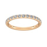 Goldsmiths 0.53 Carat Total Weight Curved Bar Brilliant Cut  Diamond Set Wedding Ring In 9 Carat Rose Gold - Ring Size J