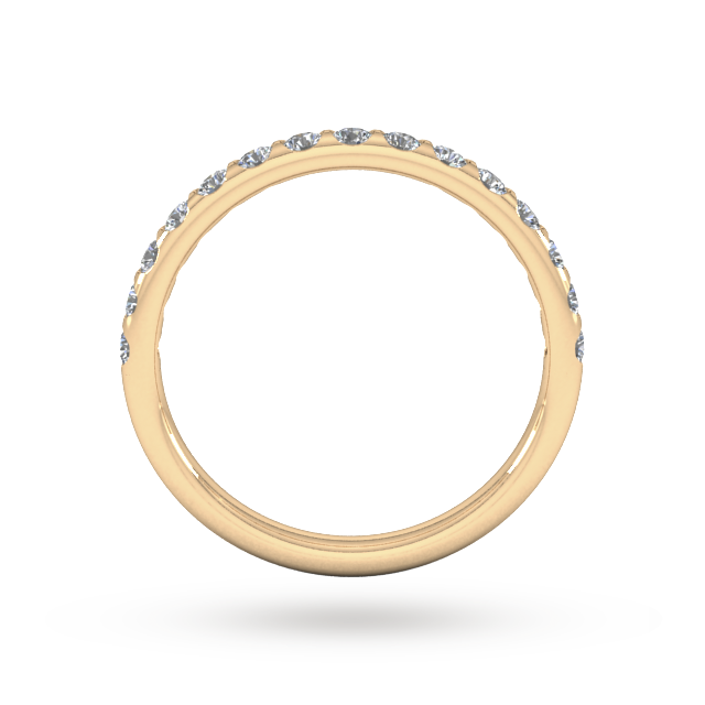 Goldsmiths 0.53 Carat Total Weight Curved Bar Brilliant Cut  Diamond Set Wedding Ring In 9 Carat Rose Gold - Ring Size K