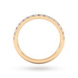 Goldsmiths 0.53 Carat Total Weight Curved Bar Brilliant Cut  Diamond Set Wedding Ring In 9 Carat Rose Gold
